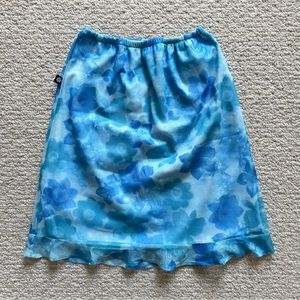 Retro 90’s blue floral skirt with elastic waist